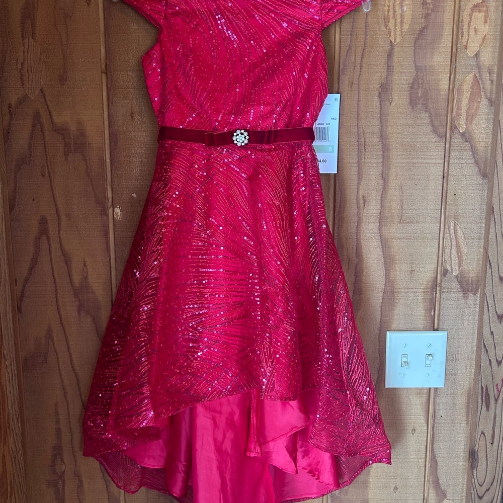 Rare Editions Sparkling Red Formal Dress